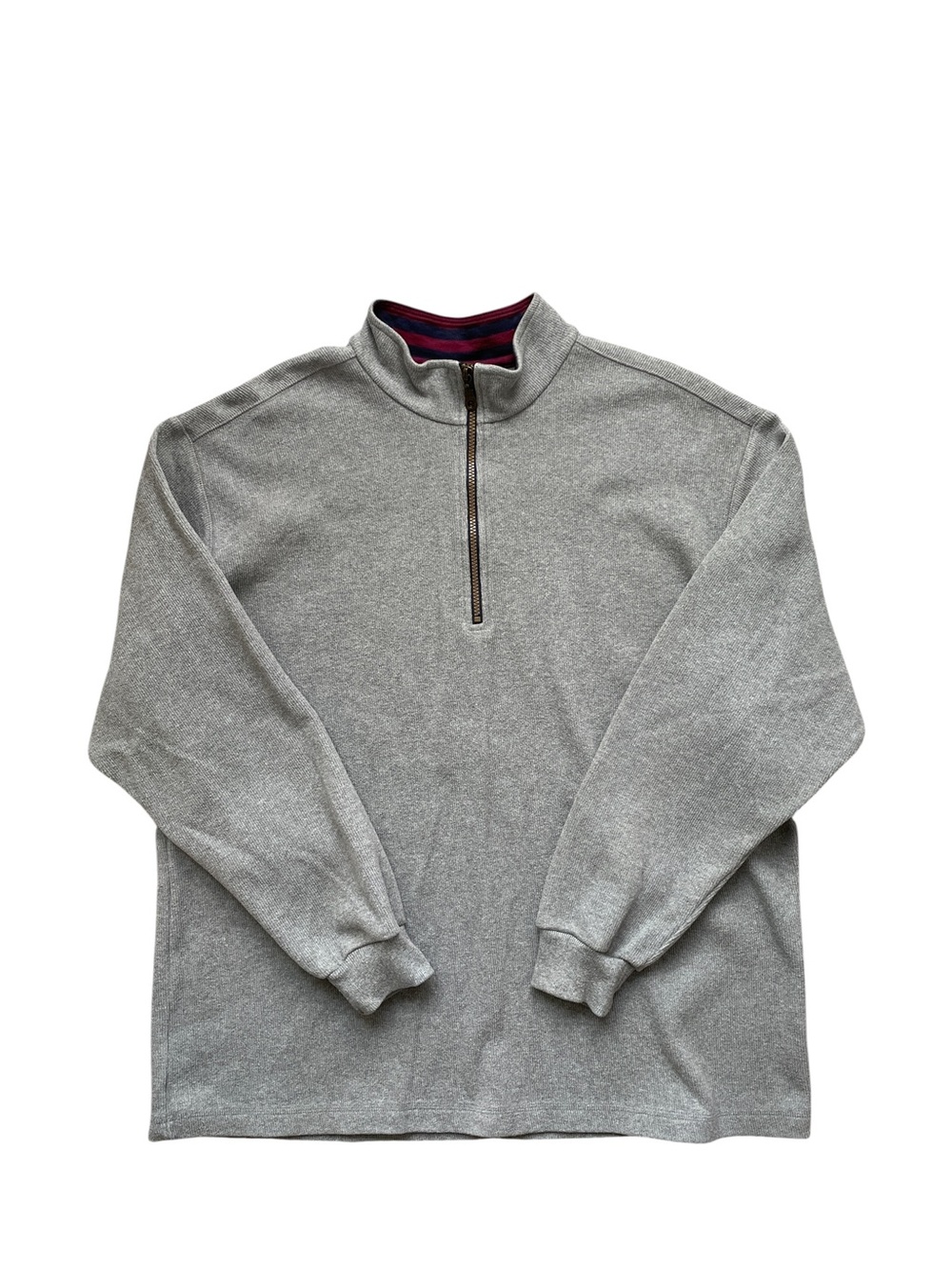 Lands' End Quarter Zip Sweater, Gray, Size X Large